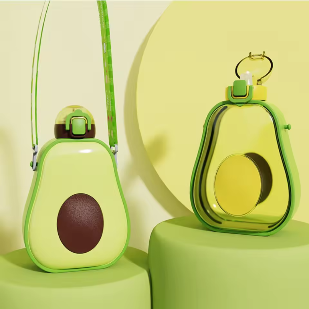 Avocado Drinking Bottle with Straw