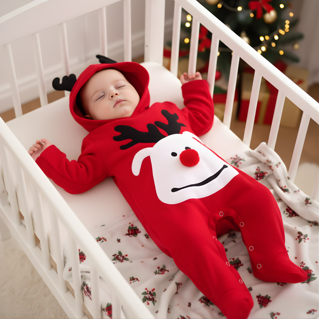 Baby Christmas Jumpsuit with Hood