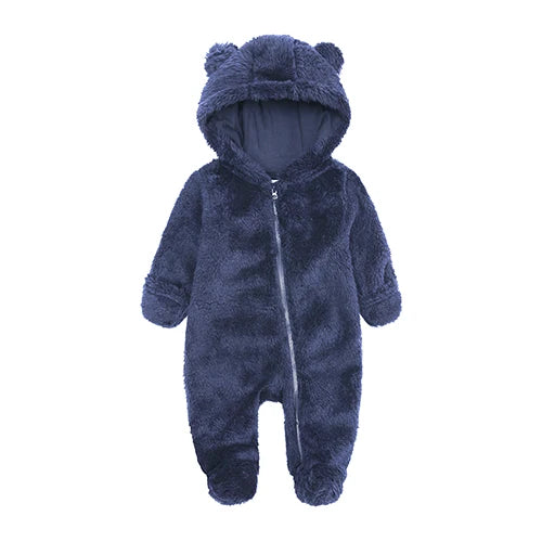 Winter Baby Romper Fleece Met Capuchon Warme Jumpsuit