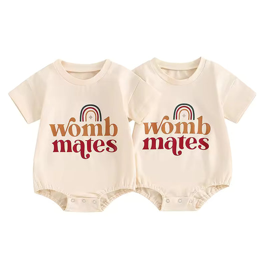 Two-Piece Rainbow Romper Set for Babies
