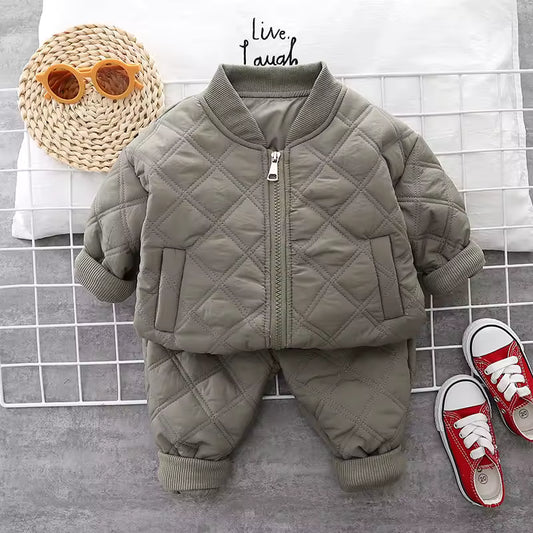 Warm Children's Snowsuit Made of Faux Down