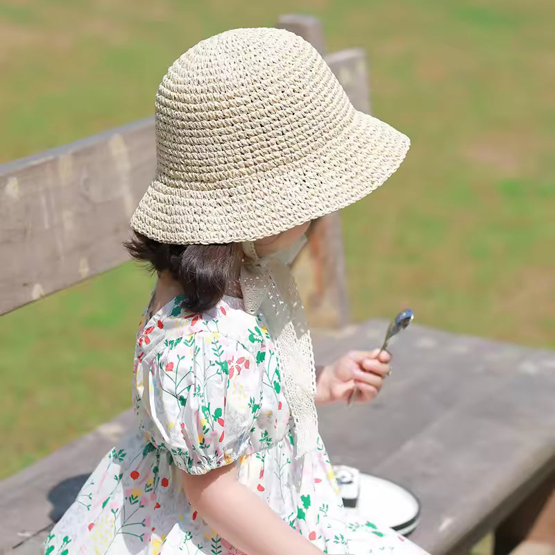 Airy straw hat for children