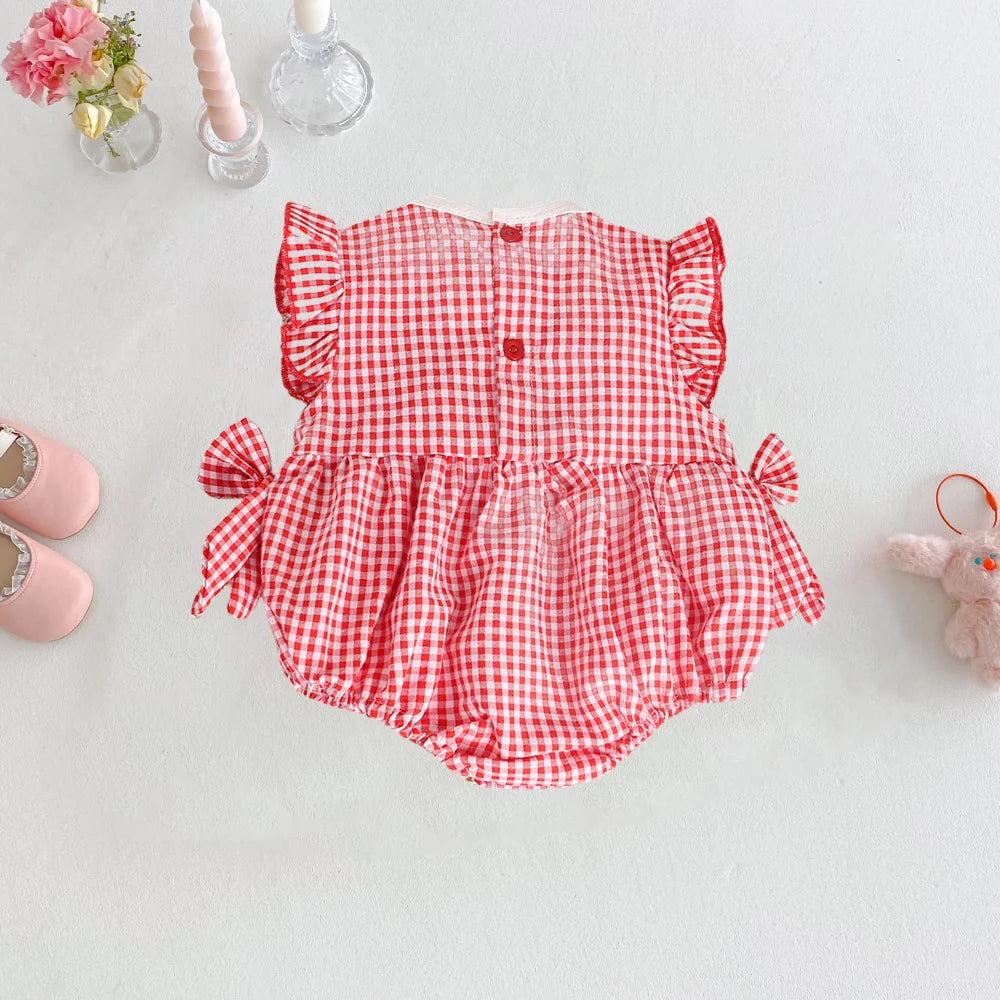 Baby Girls Romper – Strawberry Embroidery