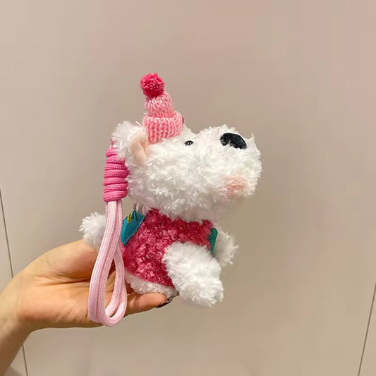 Small Dog Cuddly Toy Keychain for Bag