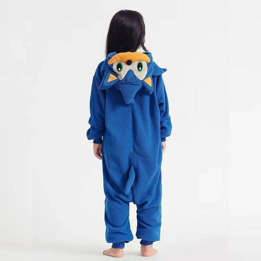 Kinderen Egel Onesie Fleece Pyjama Cartoon Jumpsuit