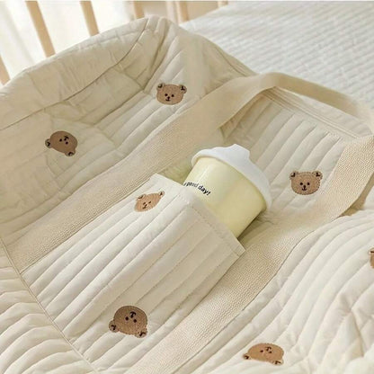 Bear Graphic Plush Diaper Bag 
