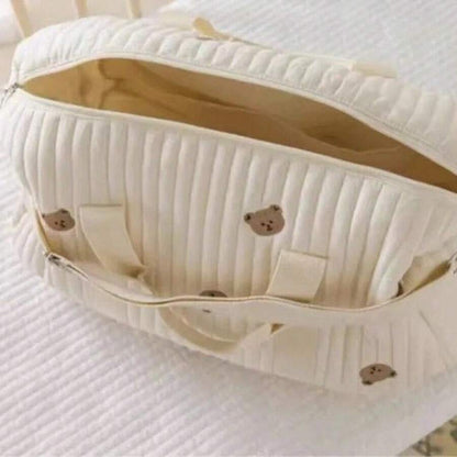 Bear Graphic Plush Diaper Bag 