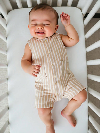 Baby Boy Summer Set – Romper &amp; Bucket Hat 