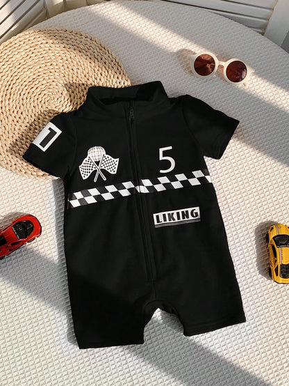 Summer Baby Set – Soft Knitted Romper Car Sport