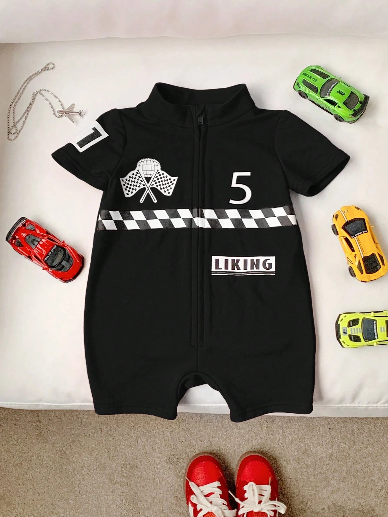 Summer Baby Set – Soft Knitted Romper Car Sport