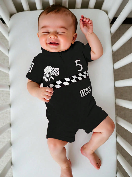 Summer Baby Set – Soft Knitted Romper Car Sport