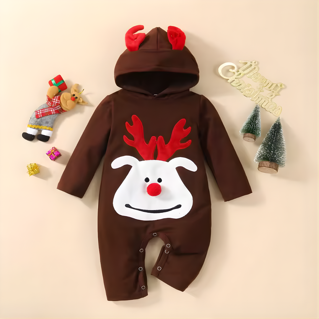 Baby Christmas Jumpsuit with Hood