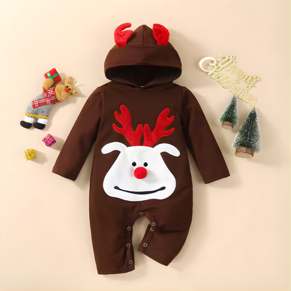 Baby Christmas Jumpsuit with Hood