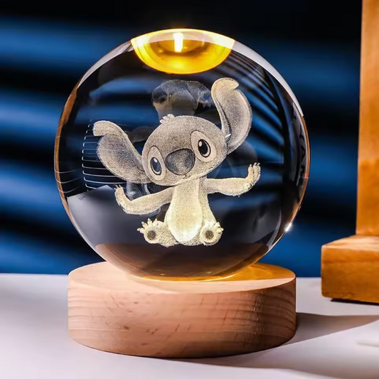 Crystal Night Lamp with 3D Figures