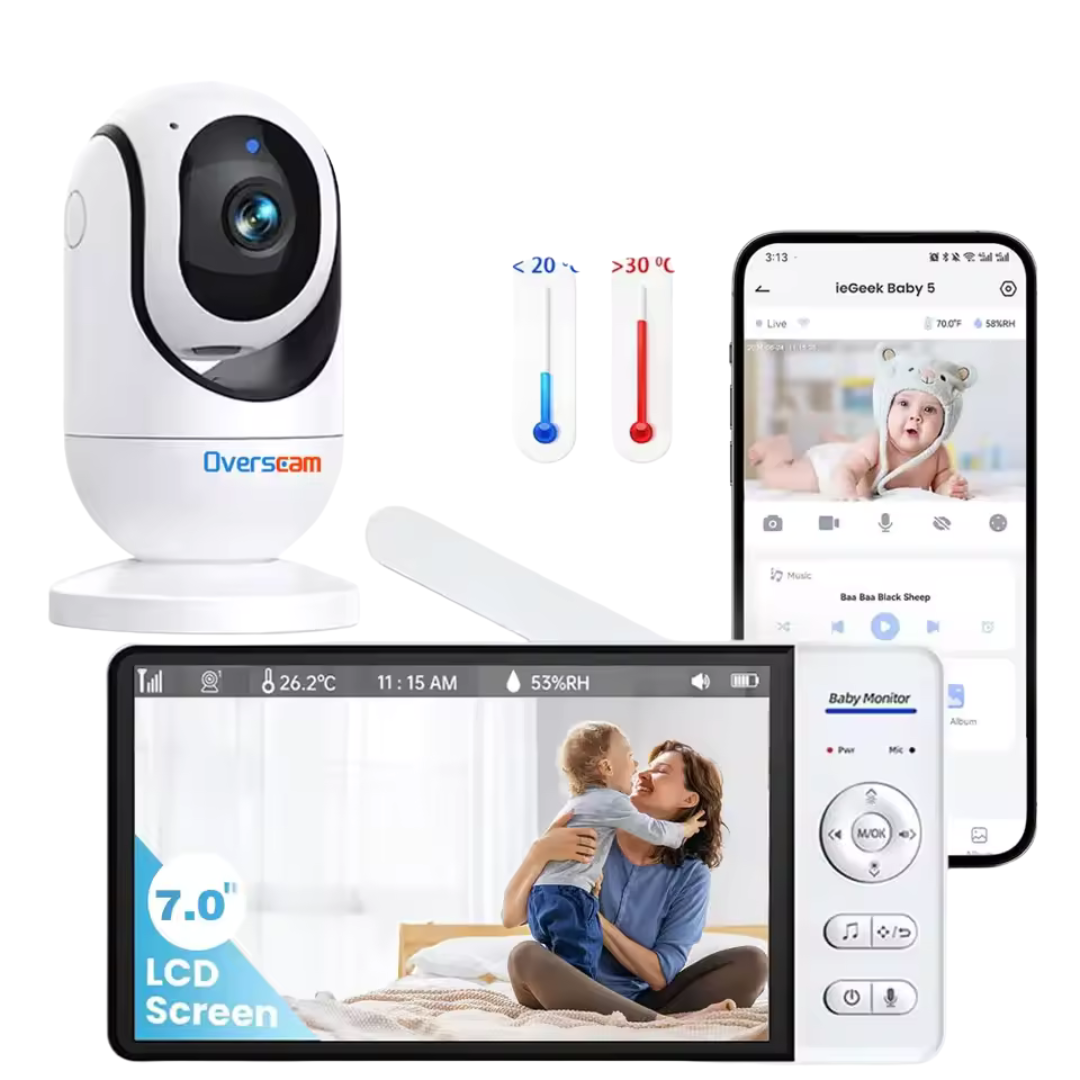 Baby Monitor with Zoom Camera &amp; Temperature Notifications