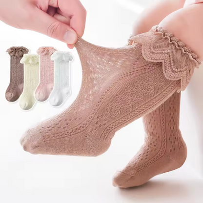 Soft Lace Knee High Socks For Girls