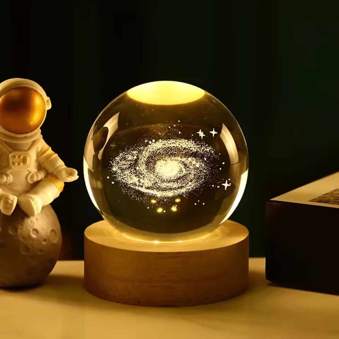 Crystal Night Lamp with 3D Figures