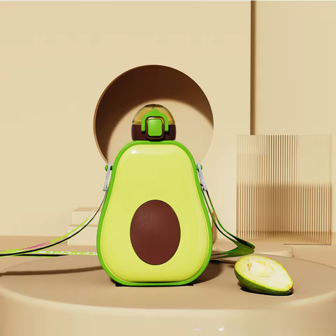 Avocado Drinking Bottle with Straw