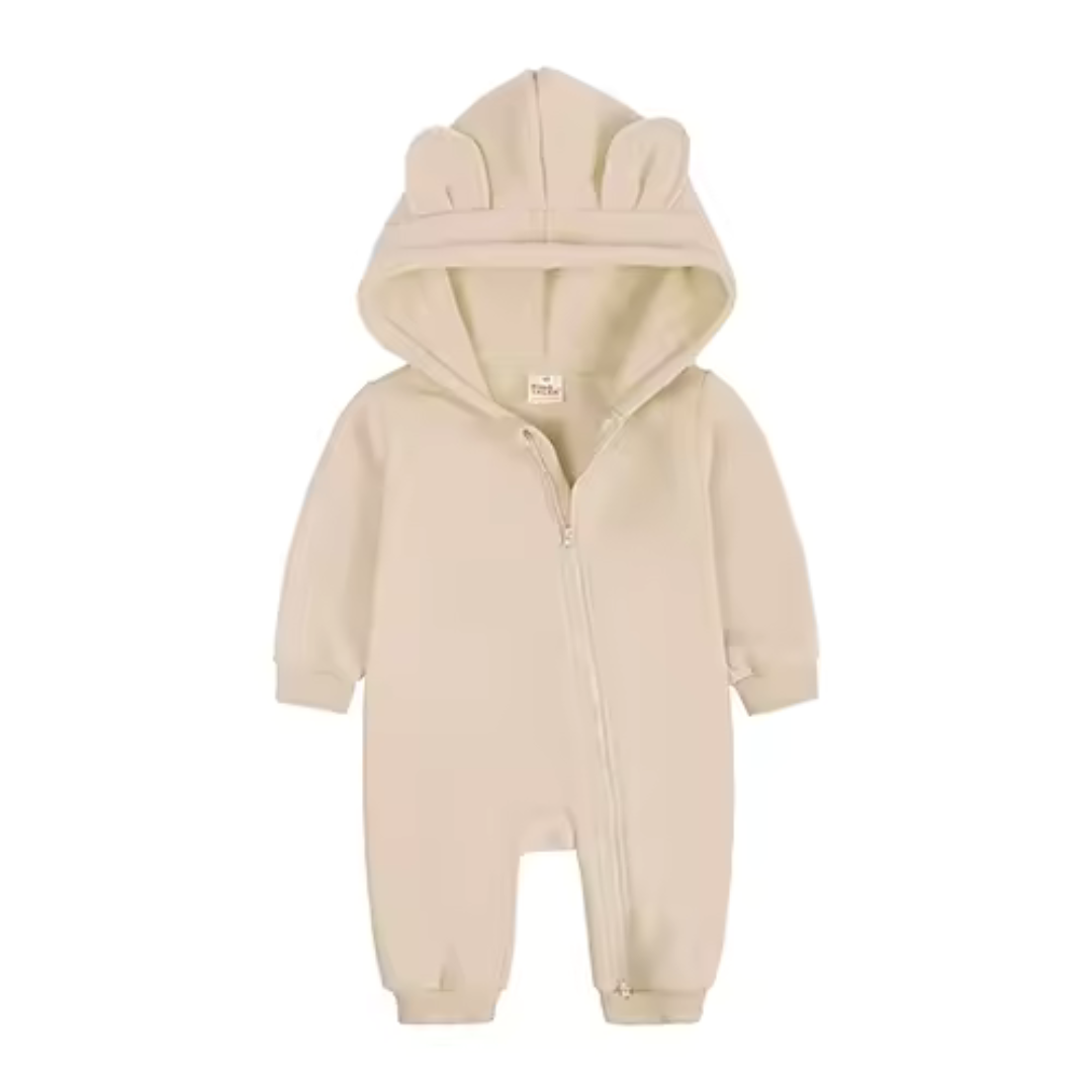 Baby jumpsuit with hood and ears