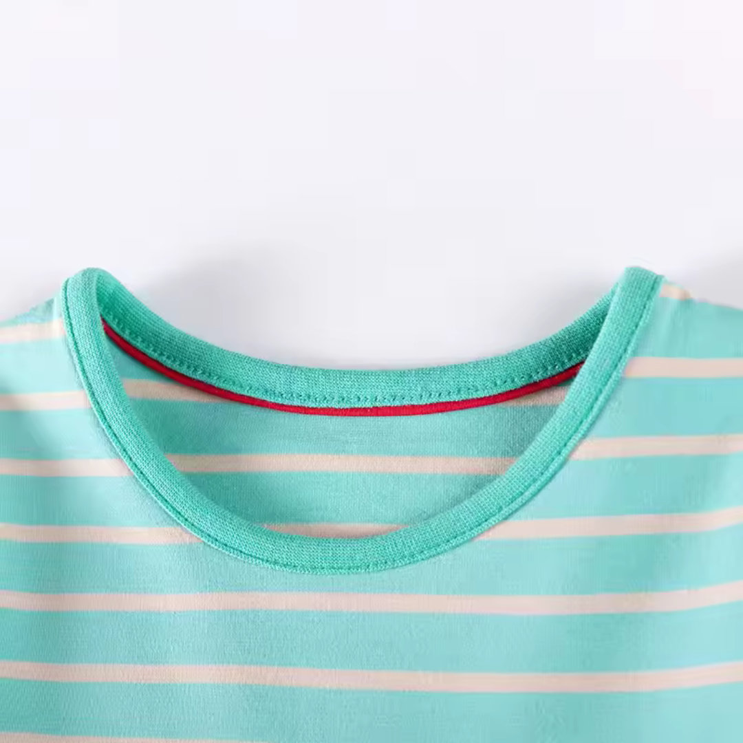 Elegant Dress with Rainbow Print