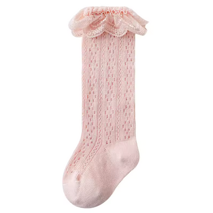 Soft Lace Knee High Socks For Girls
