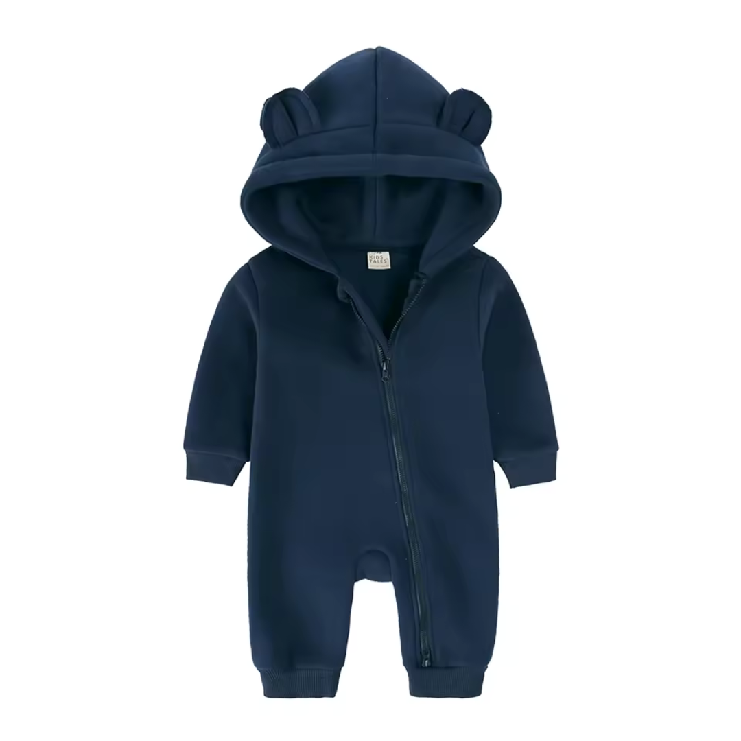 Baby jumpsuit with hood and ears