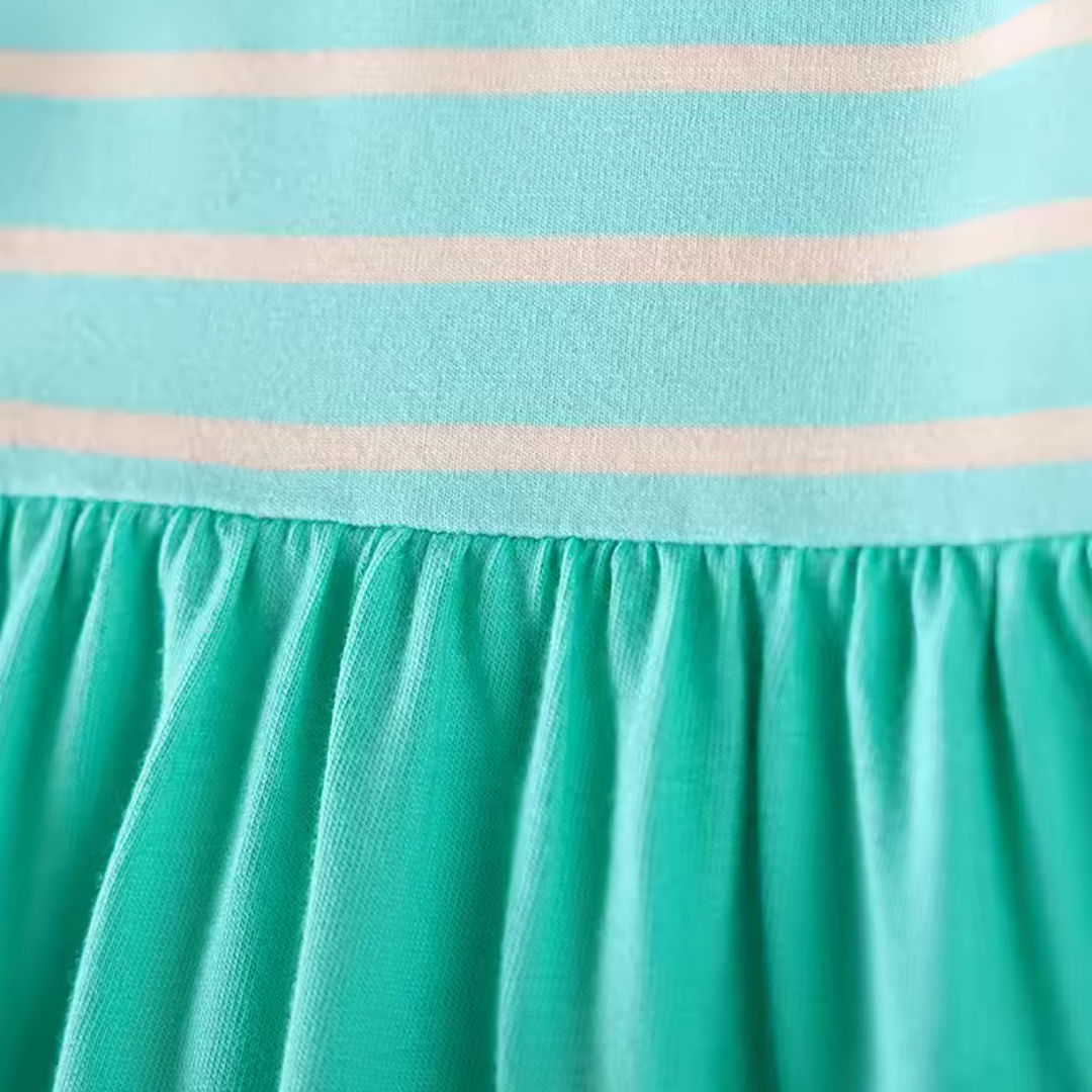 Elegant Dress with Rainbow Print