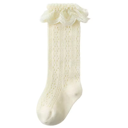 Soft Lace Knee High Socks For Girls