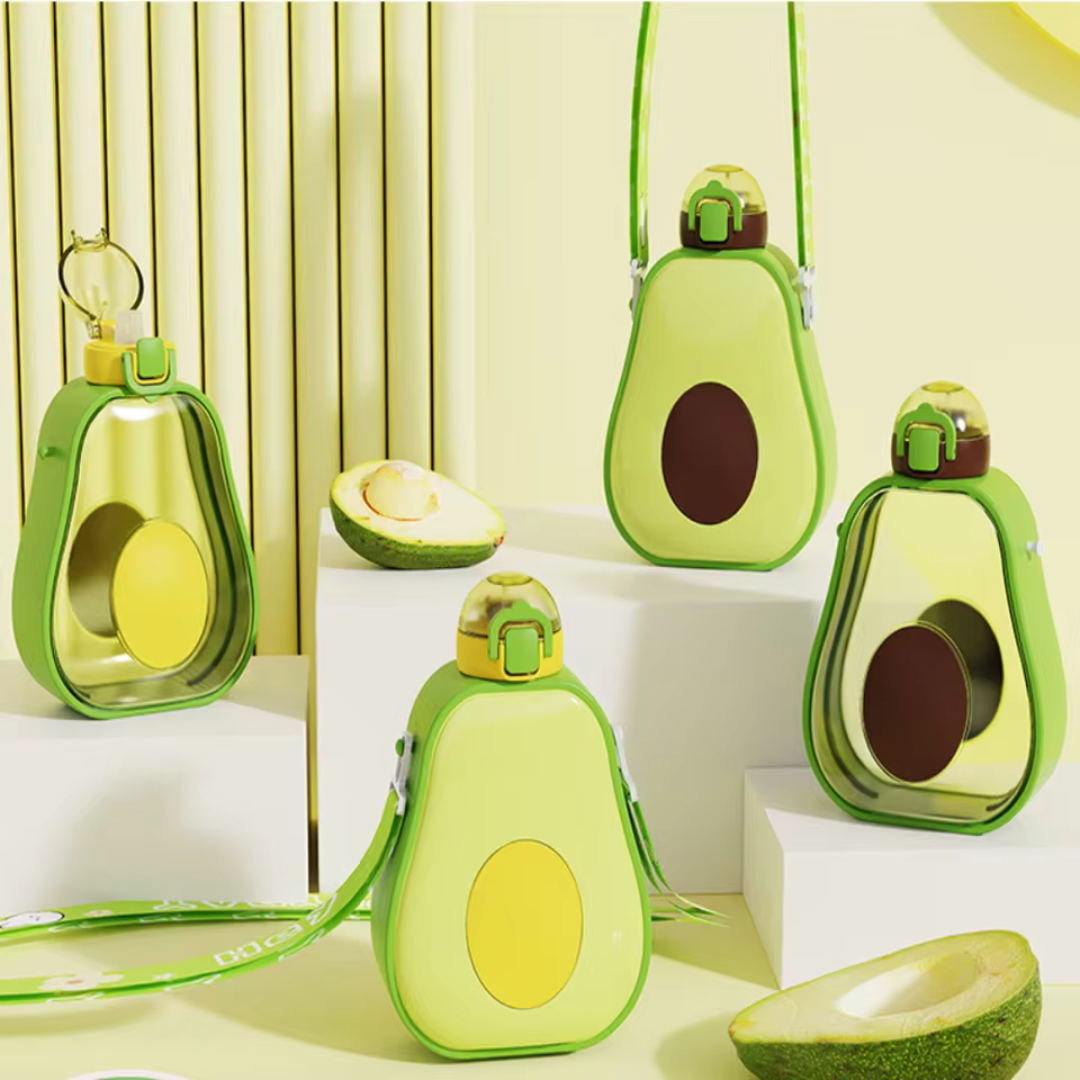 Avocado Drinking Bottle with Straw