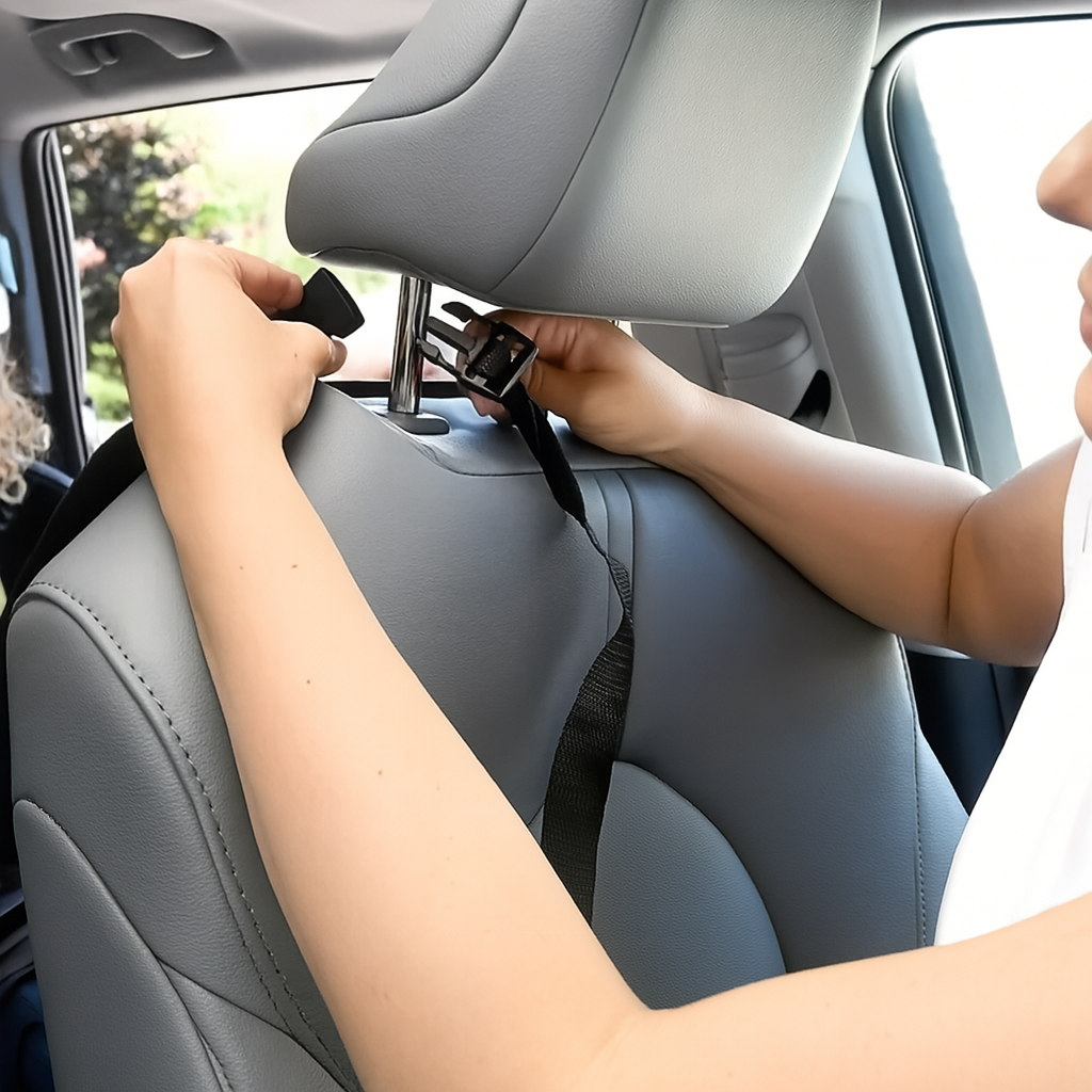 Car seat protector with storage compartments and toy holder