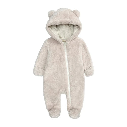 Winter Baby Romper Fleece Met Capuchon Warme Jumpsuit