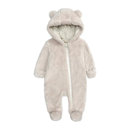 Winter Baby Romper Fleece Met Capuchon Warme Jumpsuit