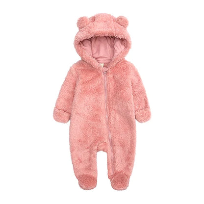 Winter Baby Romper Fleece Met Capuchon Warme Jumpsuit