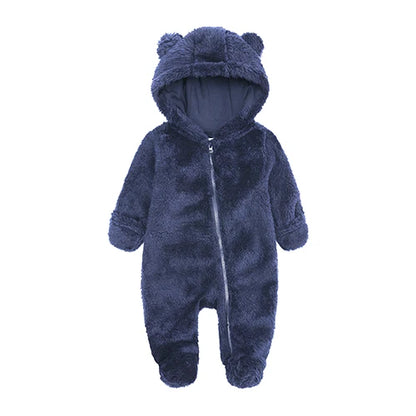 Winter Baby Romper Fleece Met Capuchon Warme Jumpsuit
