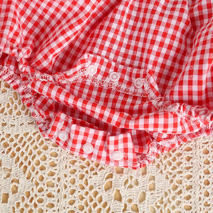 Baby Girls Romper – Strawberry Embroidery 