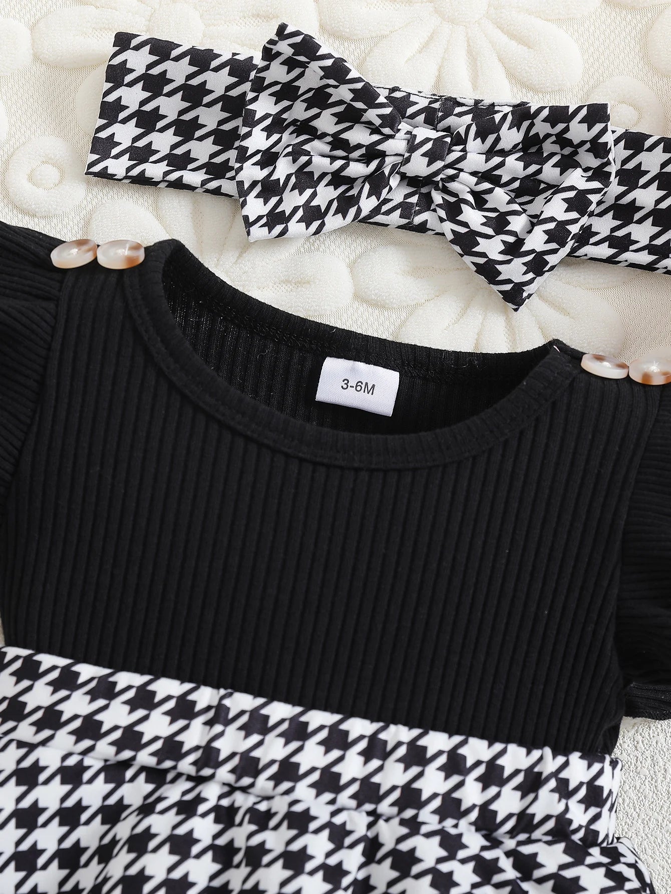 Summer Dress Baby Girl Checked Pattern Black