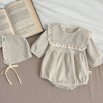 Spring Romper Set for Baby Girls – Corduroy 