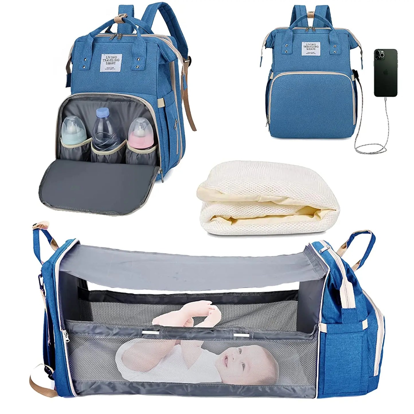 MamaMondo 3-in-1 Diaper Backpack 