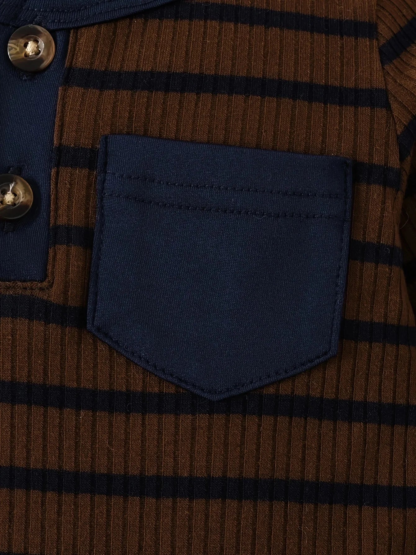 Baby Jumpsuit Spring &amp; Fall Striped Blue Long Sleeves 