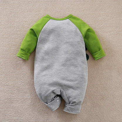 Baby Bodysuit with Dinosaur Print - Green