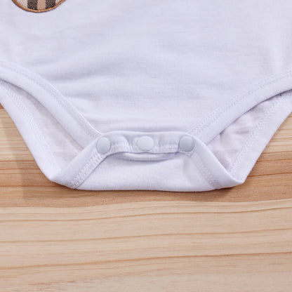 2-Piece Baby Boy Set Bear Bodysuit + Bib Pants 