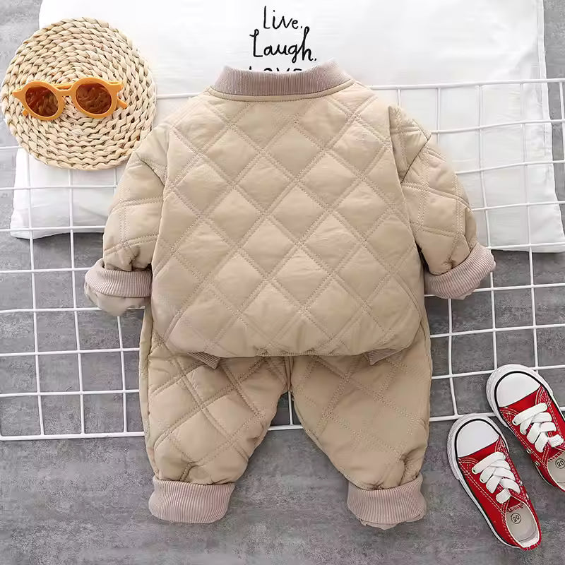 Warm Children's Snowsuit Made of Faux Down