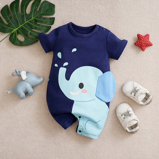 Baby Jumpsuit with 3D Elephant Summer Romper 