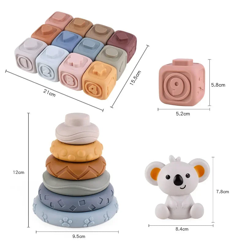 Silicone Baby Stacking Blocks 