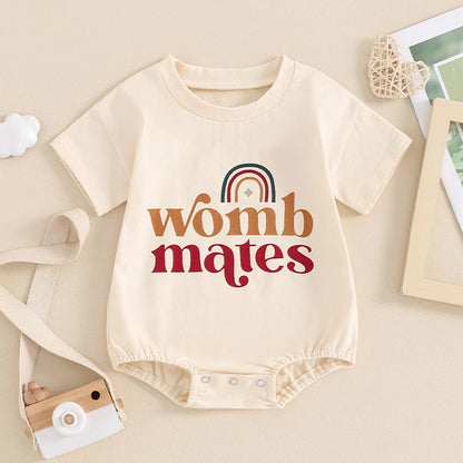 Two-Piece Rainbow Romper Set for Babies