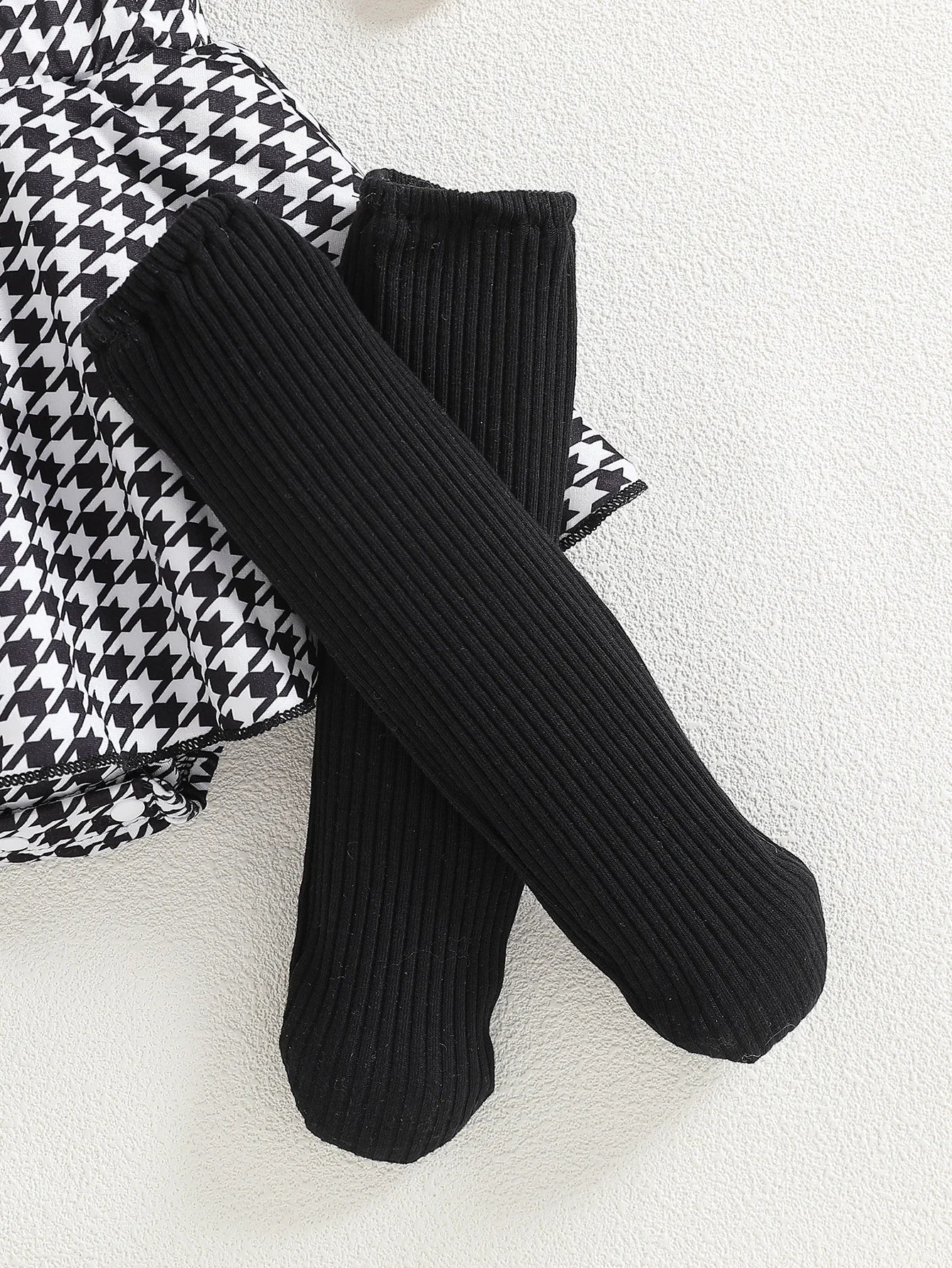 Summer Dress Baby Girl Checked Pattern Black