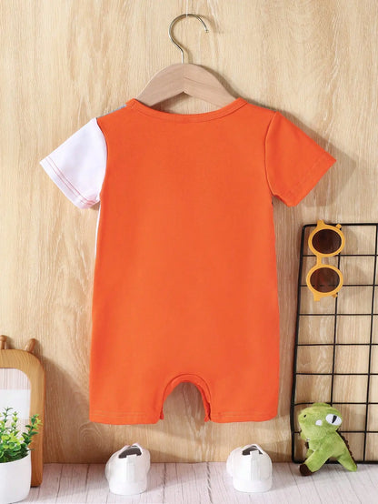 Baby Boy Summer Set Romper Dino Orange/Blue