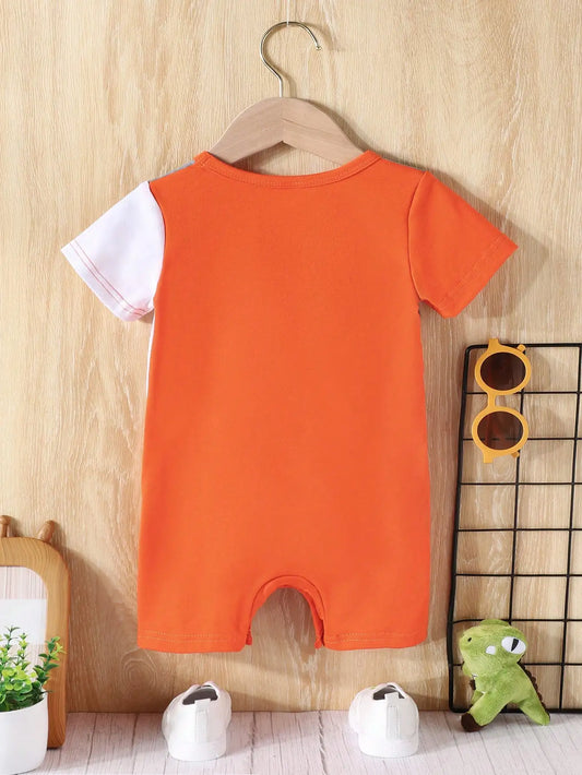 Baby Boy Summer Set Romper Dino Orange/Blue
