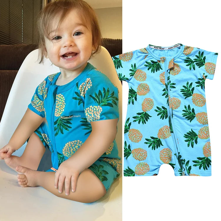 Baby Romper Short Sleeves Cotton Unisex Comfortable Jumpsuit