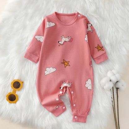 Baby Jumpsuit Fall &amp; Spring – Long Sleeve with Animal Print